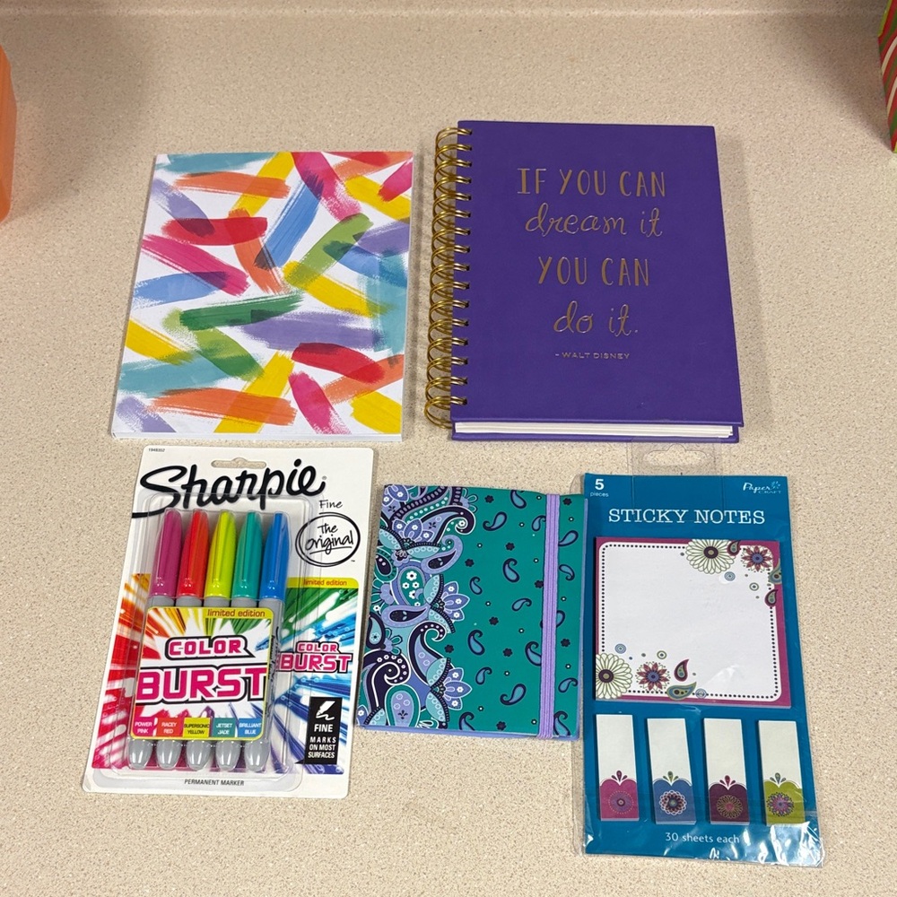 Colorful Stationery Set with Notebooks and Markers